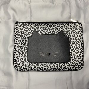Kate Spade Meow Cat Large Zip Pouch (NEVER USED JUST SITTING IN CLOSET )